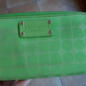 Large Kate Spade Green Zip Around Wallet.